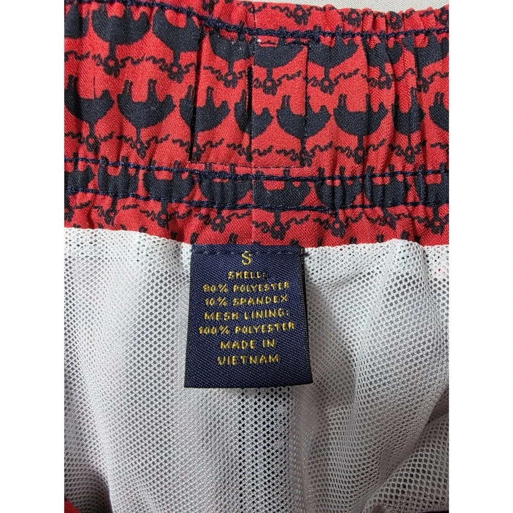 Brooks Brothers Swim Trunks Men Small All Over Print Logo Mesh Lined 5